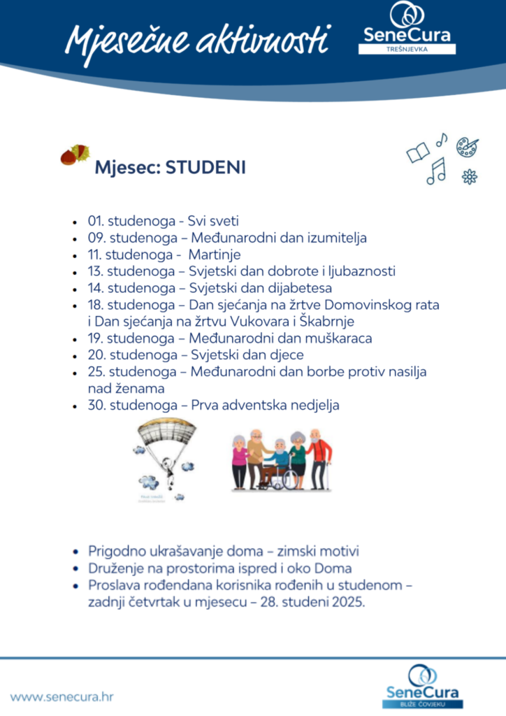 mjesečni plan aktivnosti studeni