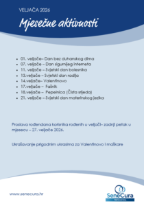 Mjesečni plan aktivnosti u domu